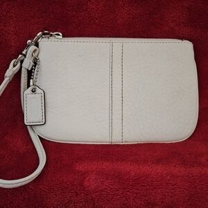 Coach Elegant White Leather Phone Wristlet